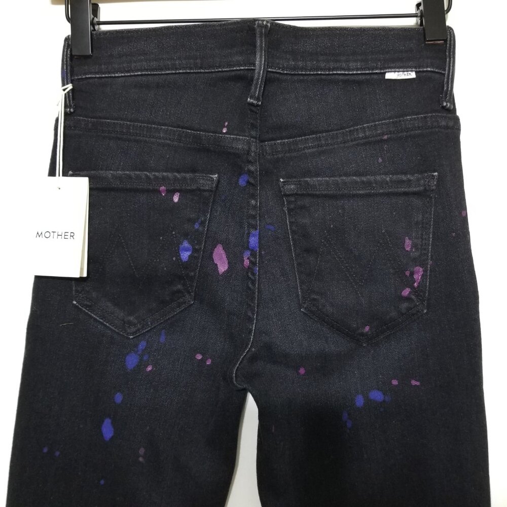 NWT Mother The Insider Ankle Bootcut in Rain City Lights Paint Splatter Print 24 - Picture 9 of 16